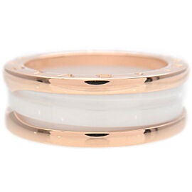 BVLGARI B-Zero1 Ring 3 Band K18 Rose Gold White Ceramic