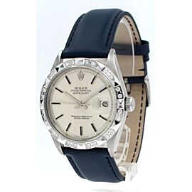Mens Rolex Oyster Perpetual Datejust Stainless Steel White Gold Diamonds 36mm