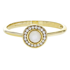 Ippolita Lollipop 18K Yellow Gold with Mother Of Pearl and Diamond Halo Mini Ring Size 7