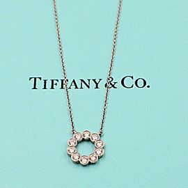 Tiffany & Co Jazz Platinum Diamond 0.90 tcw Circle Pendant Necklace $8000 Value