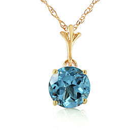1.15 CTW 14K Solid Gold Life Is Here Blue Topaz Necklace