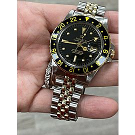 VINTAGE Rolex GMT Master 1675 GILT NIPPLE DIAL 14K Gold Stainless Steel 1979