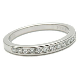 Auth Tiffany&Co. Half Circle Channel-set Diamond Ring Platinum US4.5 Used F/S