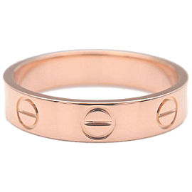 Authentic Cartier Mini Love Ring Rose Gold K18 #47 US4-4.5 HK9 EU47.5 Used F/S