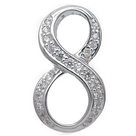 Auth NOMBRE ALPHA Number "8" Diamond Pendamt Charm 0.19ct White Gold Used F/S
