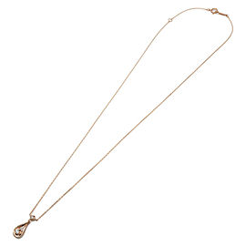 Authentic 4 ℃ 2P Diamond Necklace Pendant K18PG 750PG Rose Gold Used F/S