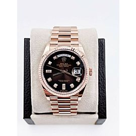 Rolex President Brown Ombre Diamond 18K Rose Gold