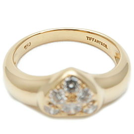 Auth Tiffany&Co. Return Heart Pave 6P Diamond Ring K18 750 Yellow Gold Used F/S