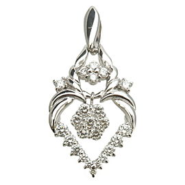 Authentic Diamond Pendant Charm Top 1.50ct PT Platinum Used F/S