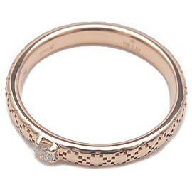 Authentic GUCCI Diamantissima 1P Diamond Ring Rose Gold US4 HK8.5 EU47 Used F/S