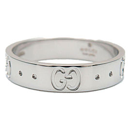 Authentic GUCCI ICON Ring K18 WG 750 White Gold #10 US5.5 HK11.5 EU50 Used F/S