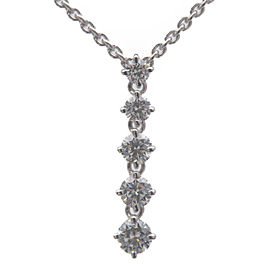 Authentic MIKIMOTO 5P Diamond Necklace 0.28ct K18WG 750WG White Gold Used F/S