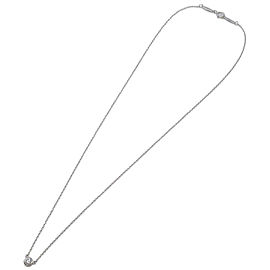 Authentic Tiffany&Co. By the Yard 1P Diamond Necklace 0.14ct Platinum Used F/S