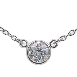Authentic Tiffany&Co. By the Yard 1P Diamond Necklace 0.14ct Platinum Used F/S