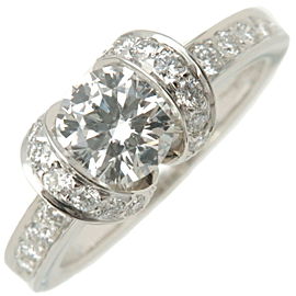 Authentic Tiffany&Co. Ribbon Diamond Ring 0.51ct Platinum US3.5-4 EU46 Used F/S