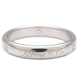 Authentic Tiffany&Co. Notes Lucida 3P Diamond Ring Platinum US4.5 EU48 Used F/S