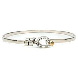 Authentic Tiffany&Co. Flat Wire Bangle Silver 925 Yellow Gold Used F/S