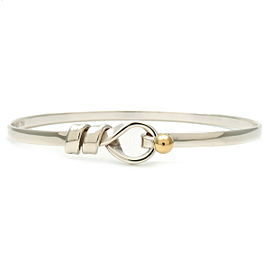Auth Tiffany&Co. Love Knot Bracelet Bangle Silver925 750YG Yellow Gold Used F/S