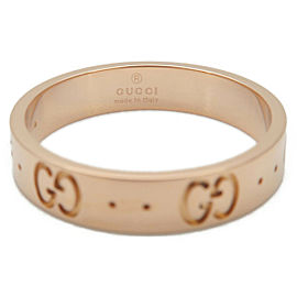 Authentic GUCCI ICON Ring K18 PG 750 Rose Gold #14 US6.5-7 HK15 EU54 Used F/S