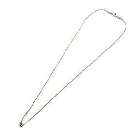 Auth Tiffany&Co. By the Yard 1P Pink Sapphire Necklace 0.08ct Silver Used F/S
