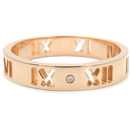 Auth Tiffany&Co. Pierced Atlas 4P Diamond Ring Rose Gold #11.5 US6 Used F/S