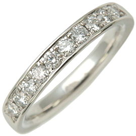 Authentic 4℃ Half Eternity Diamond Ring 950 Platinum US3.5-4 HK7.5 EU46 Used F/S