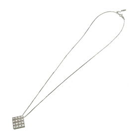 Authentic MIKIMOTO Square Diamond Necklace 0.47ct K18 White Gold Used F/S