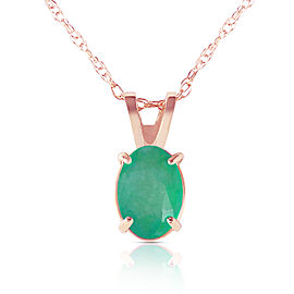 0.75 CTW 14K Solid Rose Gold Necklace Natural Emerald