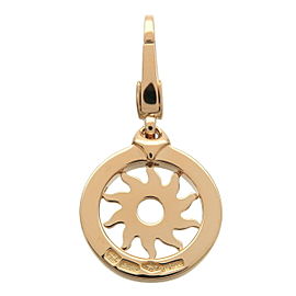 Authentic BVLGARI Tondo Sun Charm Pendant Necklace Top K18 Yellow Gold Used F/S