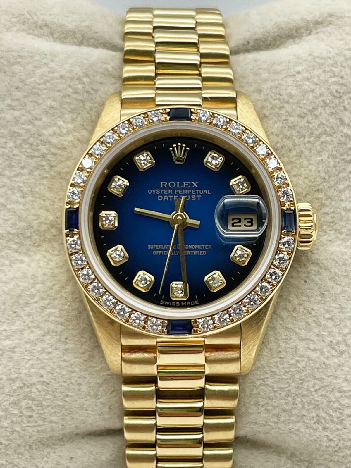 Ladies rolex president diamond bezel hotsell