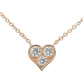 Authentic Tiffany & Co. Sentimental Heart 3P Diamond Necklace