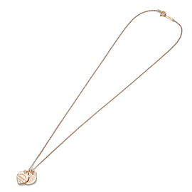 Auth Tiffany&Co. Tiffany Mini Double Heart Tag Necklace K18PG Used F/S