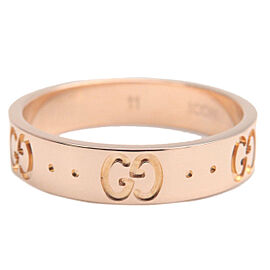 Authentic GUCCI ICON Ring K18PG 750PG Rose Gold #11 US5.5 HK12 EU51 Used F/S