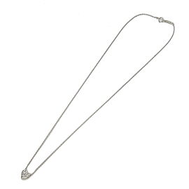 Authentic Tiffany&Co. Sentimental Heart 3P Diamond Necklace Platinum Used F/S