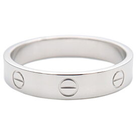 Authentic Cartier Mini Love Ring K18WG 750WG White Gold US9-9.5 EU60 Used F/S