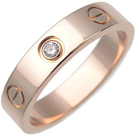 Authentic Cartier Mini Love Ring 1P Diamond Rose Gold