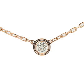 Cartier Diamants Légers Necklace SM 1P Diamond 0.09ct K18 RoseGold
