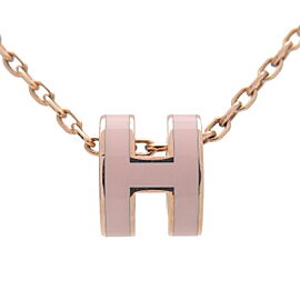 HERMES Mini Pop Ash Necklace Rose Gold Rose Dragee