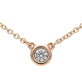 Tiffany&Co. By the Yard 1P Diamond Necklace 0.07ct K18 Rose Gold