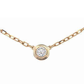 Cartier Diamant Legers 1P Diamond Necklace 0.09ct K18 YellowGold Used F/S