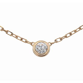 Cartier Diamant Legers 1P Diamond Necklace 0.09ct K18 YellowGold