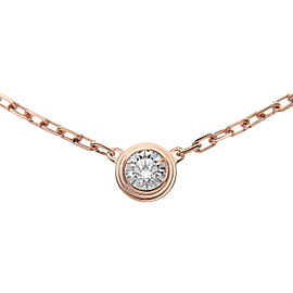 Cartier Diamants Légers SM 1P Diamond Necklace 0.09ct K18 RoseGold