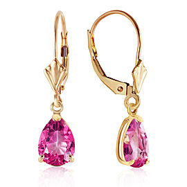 2.85 CTW 14K Solid Gold Garden Party Pink Topaz Earrings