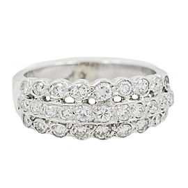 White White Gold Diamond Mens Ring Size 5.5