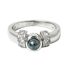 14K WHITE GOLD BLACK PEARL 0.42 CT F VS1 DIAMONDS RING 5 Grams SIZE 6.75