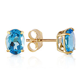 1.8 CTW 14K Solid Gold Will Sing For You Blue Topaz Earrings