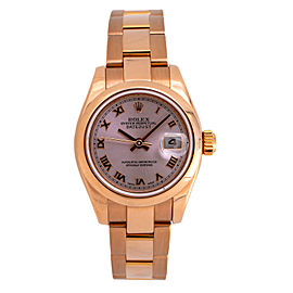 Rolex DateJust 179165 18K Everose Gold ladies watch with Box 26MM