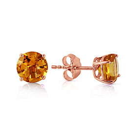 0.95 CTW 14K Solid Rose Gold Petite Citrine Stud Earrings