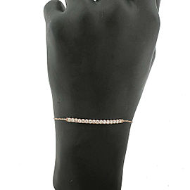 14k Rose Gold Diamond Station Thin Ladies Bracelet .50 CTW