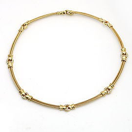 Charriol Diamond Cable Choker Necklace in 18k Yellow Gold